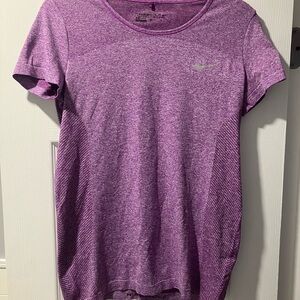 Nike Women's Golf Heathered Purple Short Sleeve Tee- Logo on sleeve